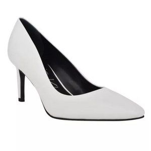 White Calvin Klein "Callia" Square Toe Pumps US 7M